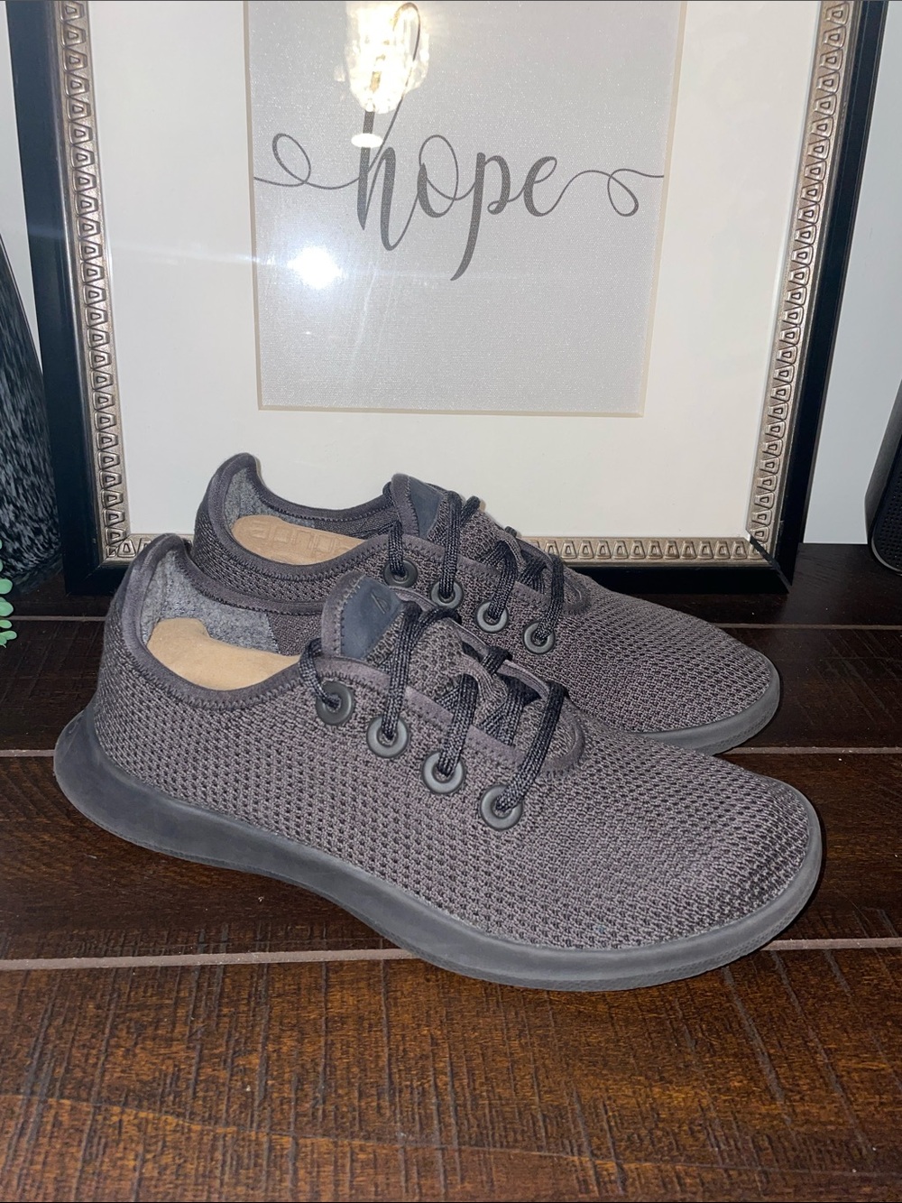 Allbirds Tree Runners Charcoal Knit Lace-Up Sneakers Size 8